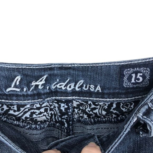 L.A. Idol USA Capris w/Angel Wings on both Back Pockets and Scattered Bling 15 - Picture 5 of 12